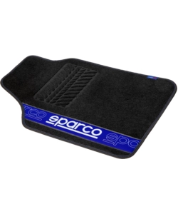 Set 4 tappetini neri e blu per auto sparco in moquette